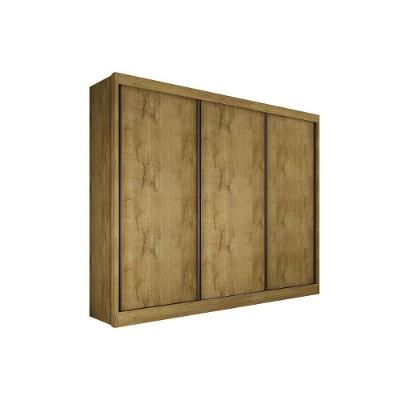 Guarda Roupa Casal 3 Portas de Correr e 6 Gavetas Diamond Plus Freijo Cumaru - Novo Horizonte