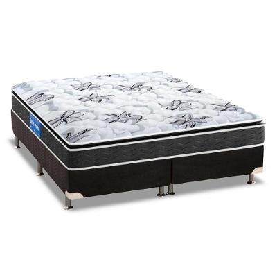 Cama Box King: Colchão Ortopédico Probel Guarda Costas Extra Firme + Base CRC Suede Black(193x203)