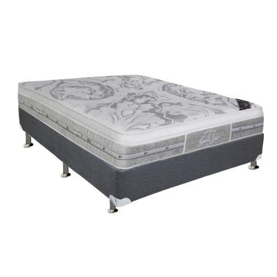Cama Box Casal: Colchão Molas Ensacadas Castor Pocket Super Luxo Látex Push + Base CRC Suede Gray(138x188)