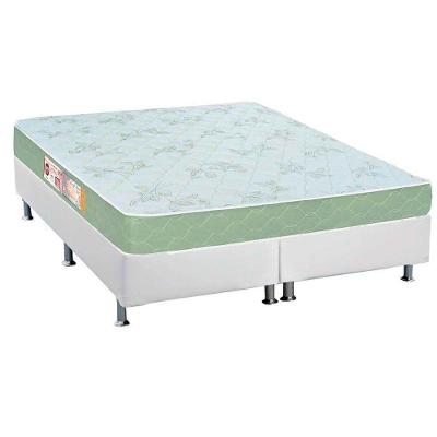 Cama Box King: Colchão Espuma Castor D33 Sleep Max + Base CRC Courano White(193x203)