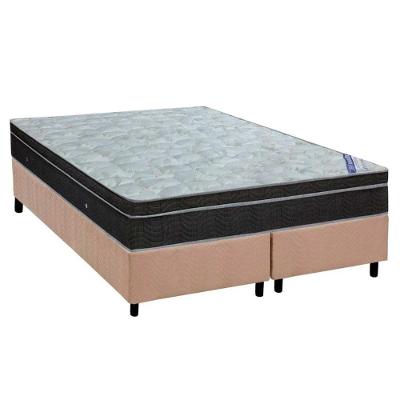 Cama Box King: Colchão Molas Bonnel Ortobom Nanolastic Light Selado + Base CRC Suede Clean(186x198)