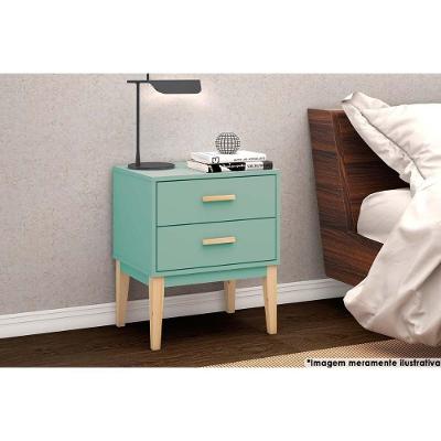 Mesa Cabeceira LE 6007 c/ 2 Gavetas Oliva - Movelbento