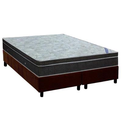 Cama Box King: Colchão Molas Bonnel Ortobom Nanolastic Light Selado + Base CRC Suede Brown(186x198)