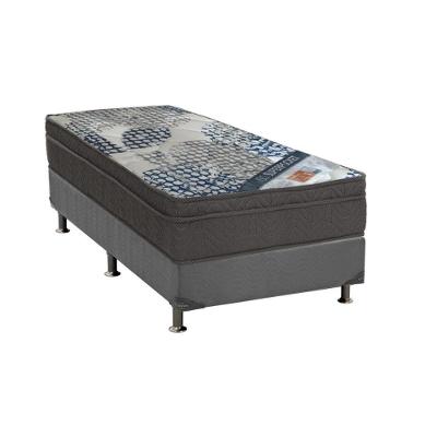 Cama Box Solteiro: Colchão Molas Ensacadas Ortobom SuperPocket ISO Firme + Base CRC Suede Gray(78x188)