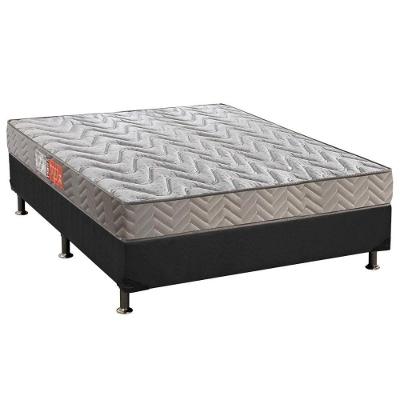 Cama Box Casal: Colchão Espuma D45 Paropas Pasquale Clean + Base CRC Suede Gray(138x188)