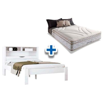 Colchão Casal American Herval + Cama Invicta Branco