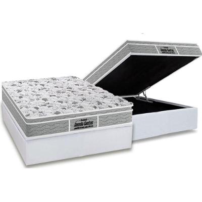 Cama Box Baú Casal: Colchão Espuma Probel D45 / EP Guarda Costas PróExtreme Plus + Base CRC Courano White(138x188)