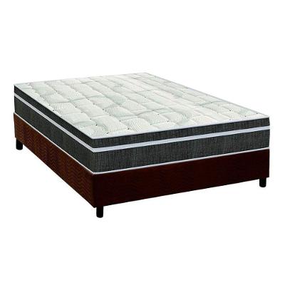 Cama Box Casal: Colchão Molas Bonnel Orthoflex Venezia + Base CRC Suede Brown(138x188)