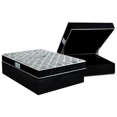 Cama Box Baú Casal: Colchão Ortopédico Probel D45/EP ProDormir Advanced Tech2000 Double Face + Base CRC Suede Black(138x188)
