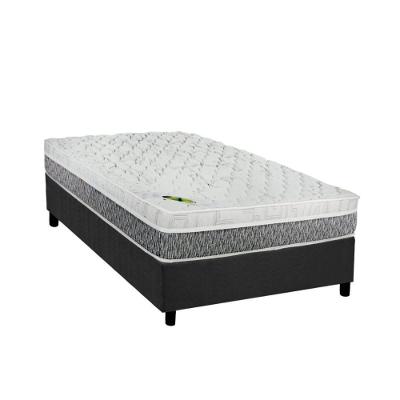 Cama Box Solteiro: Colchão Molas Luckspuma MasterPocket Ensacadas Aspen + Base CRC Suede Gray(88x188)