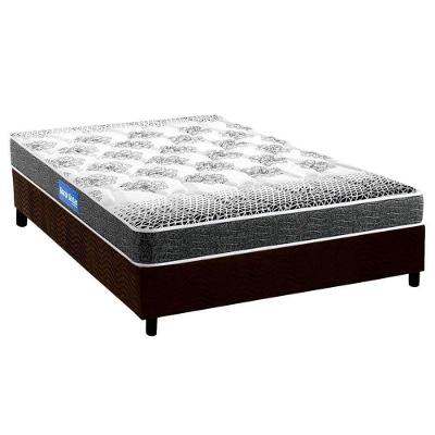 Cama Box Casal: Colchão Espuma Probel Guarda Costas Resistente Double Face + Base CRC Suede Brown(138x188)