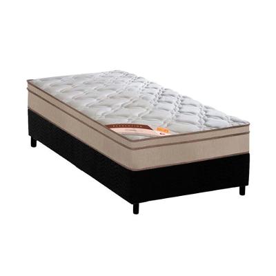 Cama Box Solteiro: Colchão Molas Castor Bonnel Revolution + Base Crc Suede Black(88X188)