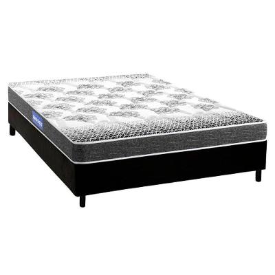 Cama Box Casal: Colchão Espuma Probel Guarda Costas Resistente + Base CRC Courano Black(138x188)