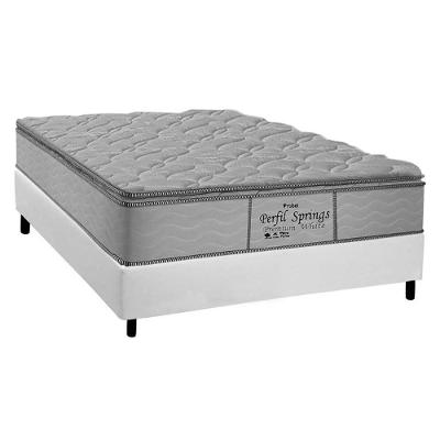 Cama Box Casal: Colchão Molas Ensacadas Probel MasterPocket Perfil Springs Premium White + Base CRC Courano White(138x188)