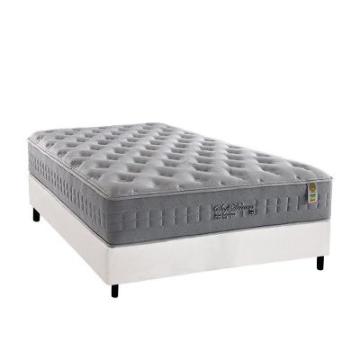 Cama Box Casal: Colchão Molas Ensacadas Anjos MasterPocket Soft Dream + Base CRC Courano Branco(138x188)