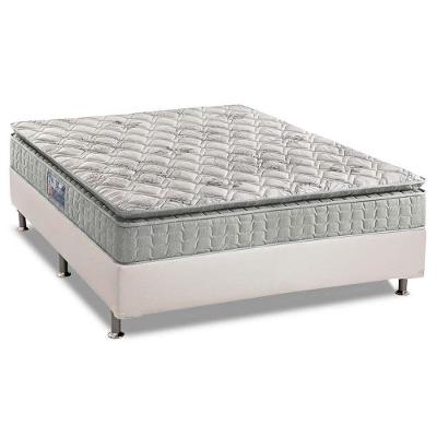 Cama Box Casal: Colchão Espuma D33 Anjos Orthosono + Base CRC Courano White(138x188)