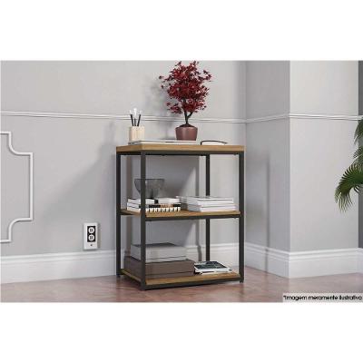 Mesa Lateral p/ Sala Industrial LI004 c/ 3 Prateleiras Freijo/Preto - Kappesberg