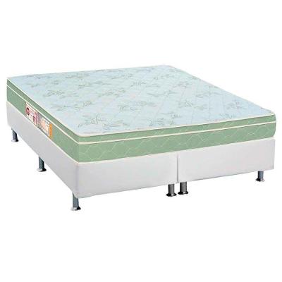 Cama Box Queen: Colchão Espuma Castor D33 Sleep Max + Base CRC Courano White(158x198)