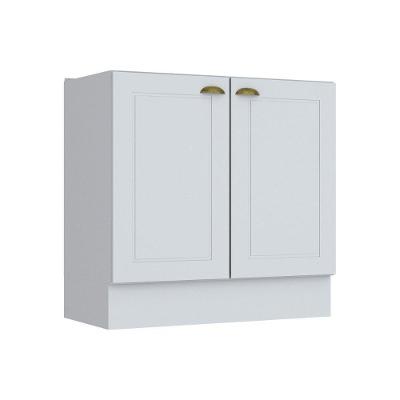 Balcão de Cozinha  Americana c/ 2 Portas s/ Tampo 80cm Branco - Henn