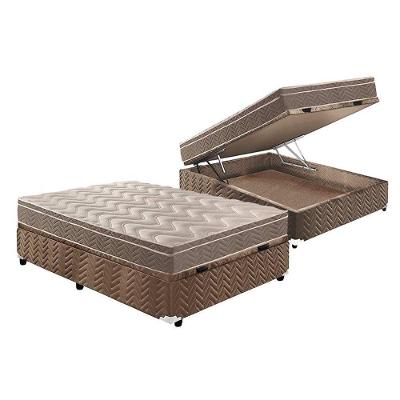 Cama Box Baú Casal: Colchão Espuma D33 Paropas  / EP Confort Ultra Firme + Base CRC Suede Clean(138x188)
