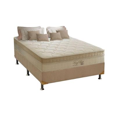 Cama Box Casal: Colchão Molas Anjos MasterPocket Ensacadas King Best + Base CRC Suede Bege(138x188)