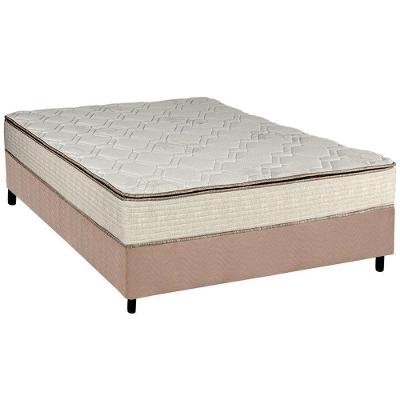 Cama Box Casal: Colchão Molas Bonnel Luckspuma Montreal Spring + Base CRC Suede Clean(138x188)