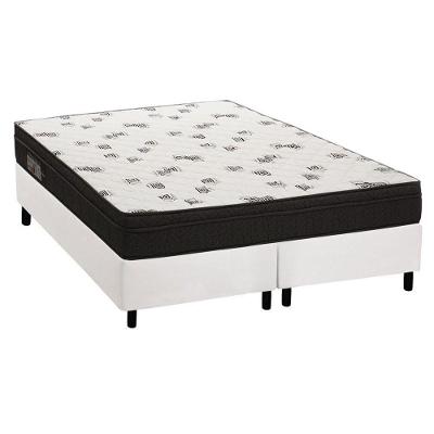 Cama Box King: Colchão Espuma Ortobom D45 Light Saúde + Base CRC Courano White(186x198)