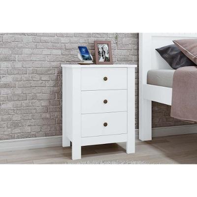 Mesa Cabeceira Casal Maggiore C/ 3 Gavetas Branco - Lopas