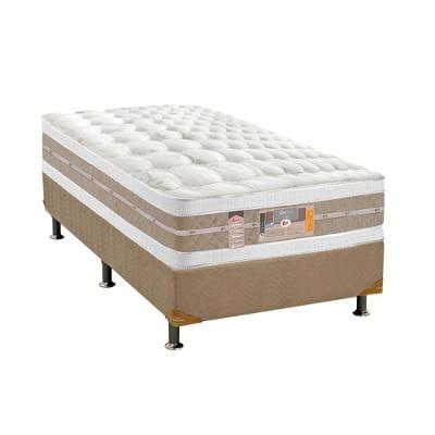 Cama Box Solteiro: Colchão Molas Castor Pocket Silver Star Air + Base CRC Suede Clean(88x188)