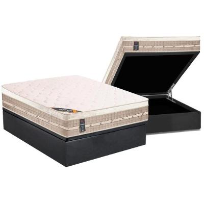 Cama Box Baú Casal: Colchão Molas Castor Bonnel Premium Tecnopedic + Base CRC Suede Gray(138x188)