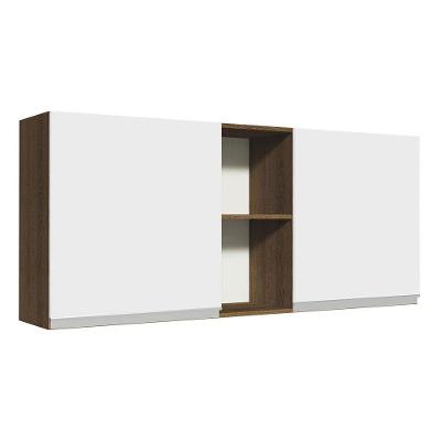 Armário Aéreo 150 Cm 2 Portas E 2 Nichos Rustic/branco
