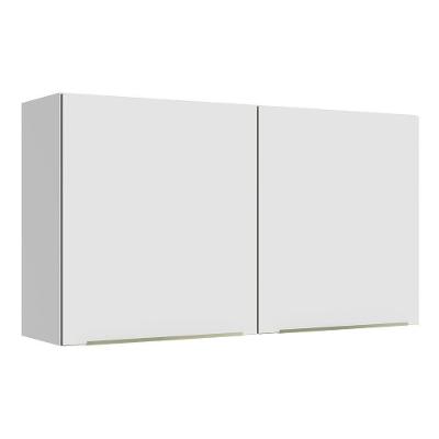 Armário Aéreo 120 Cm 2 Portas Branco/Branco Veludo