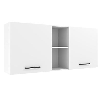 Armário Aéreo 150 Cm 2 Portas E 2 Nichos Branco Branco