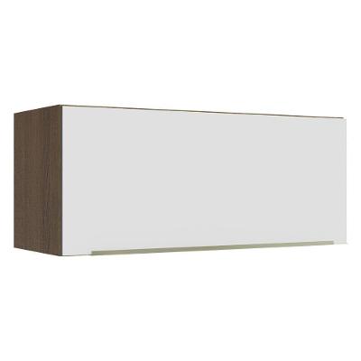 Armário Aéreo 80 Cm 1 Porta Basculante Rustic/Branco Veludo