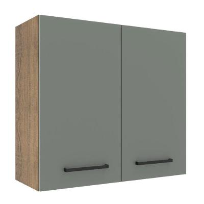 Armário Aéreo 70 Cm 2 Portas Rustic/Cinza Rustic/Cinza