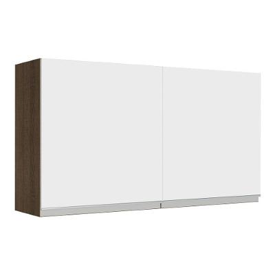 Armário Aéreo Glamy 120cm 2 Portas Branco/Rustic Madesa