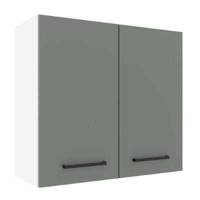 Armário Aéreo 70 Cm 2 Portas Branco/Cinza Branco/Cinza