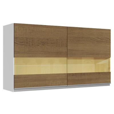 Armário Aéreo Glamy 100%MDF 120cm 2 Portas BR/Rustic Madesa
