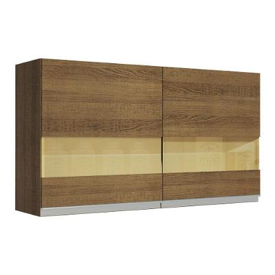 Armário Aéreo Glamy 120cm 2 Portas com Vidro Rustic Madesa