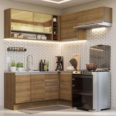 Armário De Cozinha 349Cm Rustic Glamy 06 Rustic
