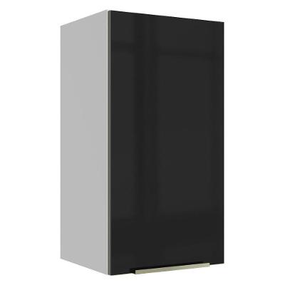 Armário Aéreo Madesa Lux 35cm 1 Porta Branco Preto