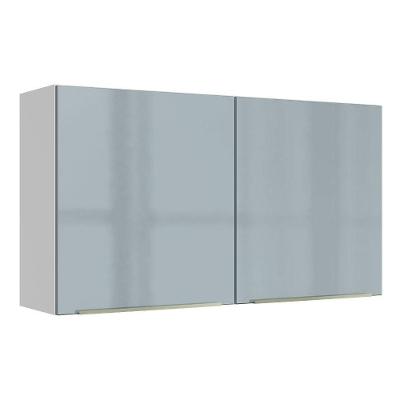 Armário Aéreo Madesa Lux 120cm 2 Portas Branco Cinza