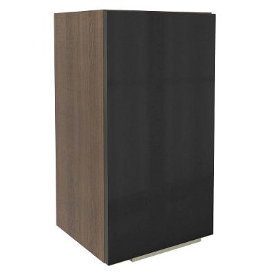 Armário Aéreo Madesa Lux 35 cm 1 Porta Rustic e Preto