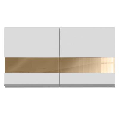 Armário Aéreo Glamy 2 Portas com Vidro 120cm Branco Madesa