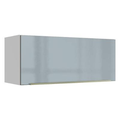 Armário Aéreo Lux 80cm 1 Porta Basculante Branco Cinza