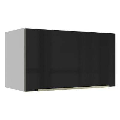 Armário Aéreo Lux 60cm 1 Porta Basculante Branco Preto