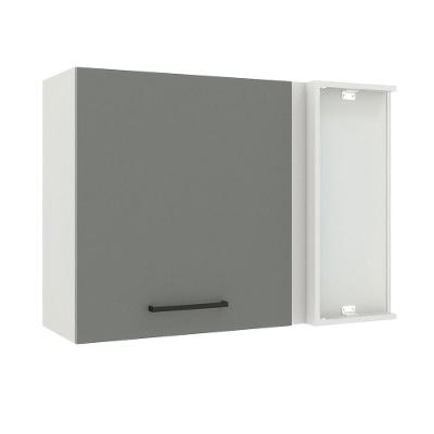 Armário Aéreo de Canto Madesa Agata 1 Porta Branco Cinza