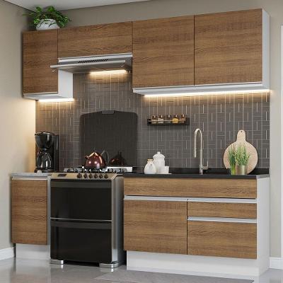 Armário De Cozinha Completa 240Cm Branco/Rustic Glamy Madesa