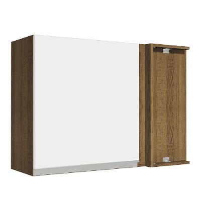 Armário Aéreo de Canto Glamy 1 Porta Rustic e Branco Madesa