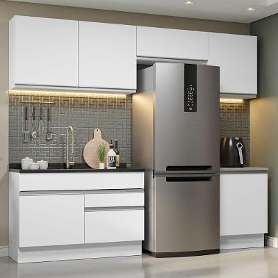 Armário De Cozinha 260Cm Branco Glamy 05 Branco
